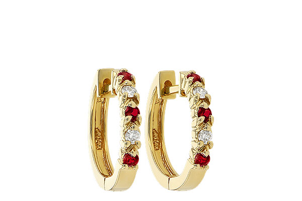 A046-48843: EARRINGS .17 RUBY .26 TGW