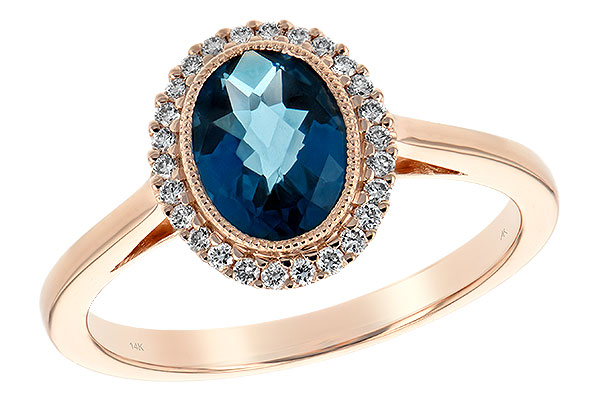 A234-65207: LDS RG 1.27 LONDON BLUE TOPAZ 1.42 TGW