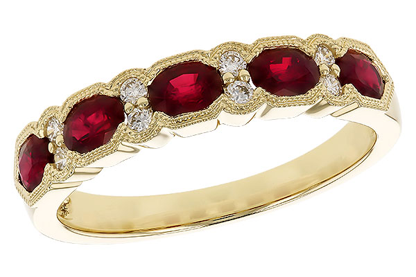 A319-24316: LDS WED RG .88 TW RUBY 1.00 TGW (4x3MM RUBY)