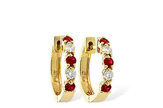 B046-48843: EARRINGS .33 RUBY .52 TGW