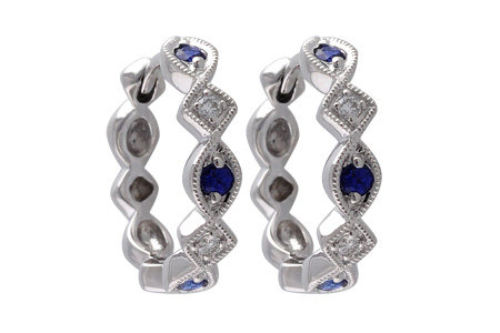 F046-46097: EARRINGS .20 SAPP .25 TGW