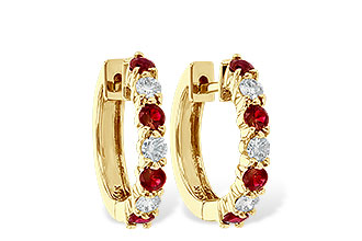 L046-48842: EARRINGS .64 RUBY 1.05 TGW