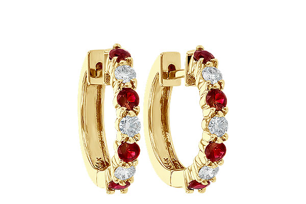 L046-48842: EARRINGS .64 RUBY 1.05 TGW