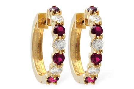 M046-48842: EARRINGS 1.30 RUBY 2.08 TGW