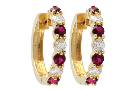 M046-48842: EARRINGS 1.30 RUBY 2.08 TGW