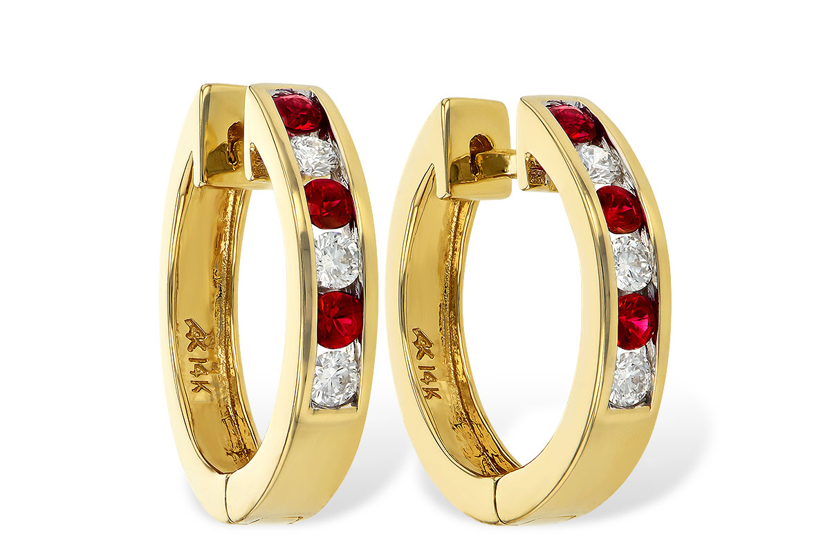 A046-48825: EARRINGS .29 RUBY .50 TGW