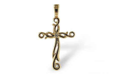 A051-95225: CROSS PENDANT .01 BR