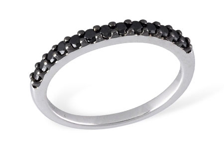 A231-03434: LDS WED RG .29 BLK DIAS TW