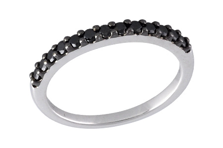 A231-03434: LDS WED RG .29 BLK DIAS TW