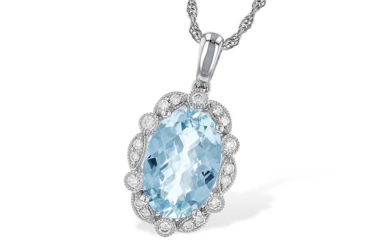 A235-60670: NECKLACE 2.40 AQUA 2.57 TGW (12x8MM AQ)