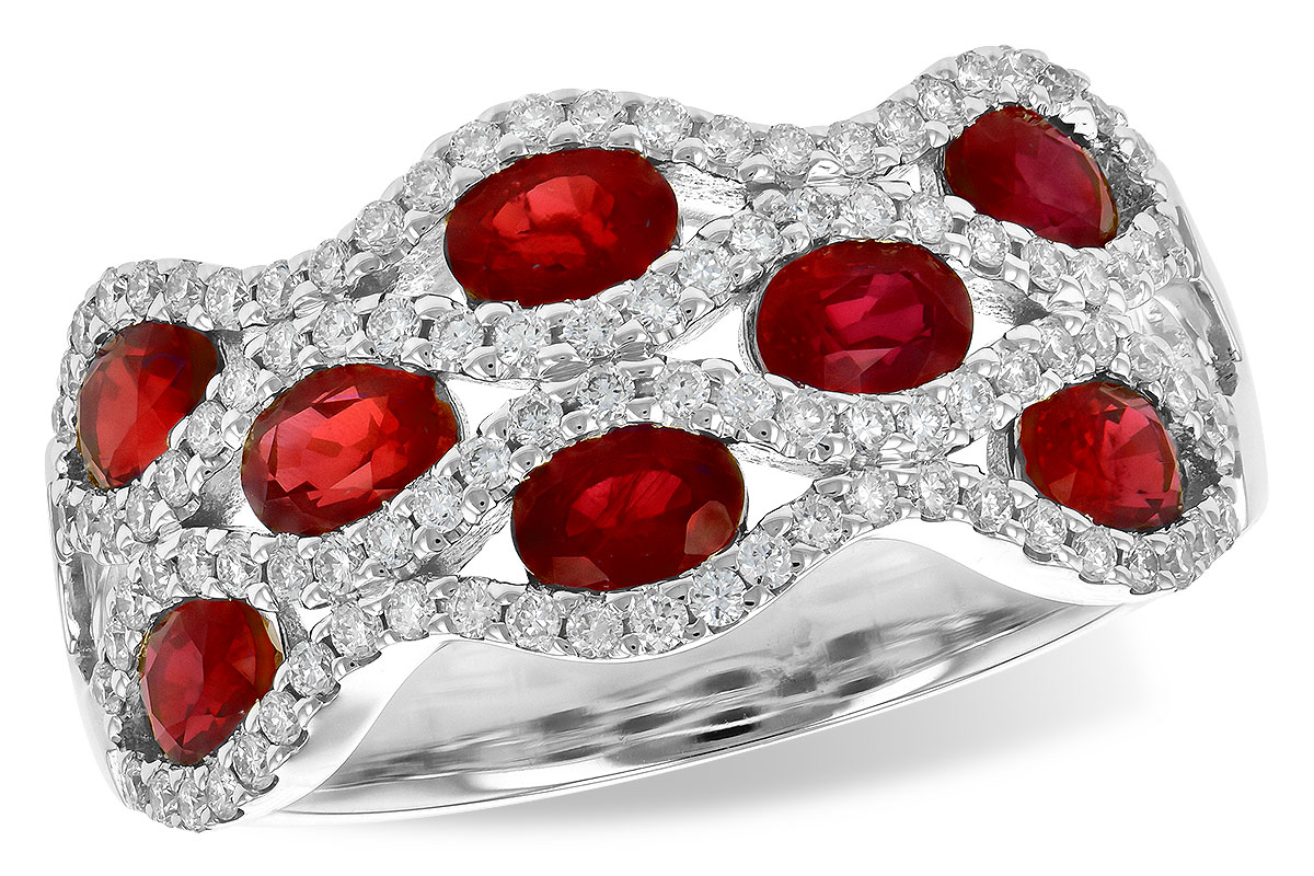 A235-60707: LDS WED RG 1.80 TW RUBY 2.18 TGW