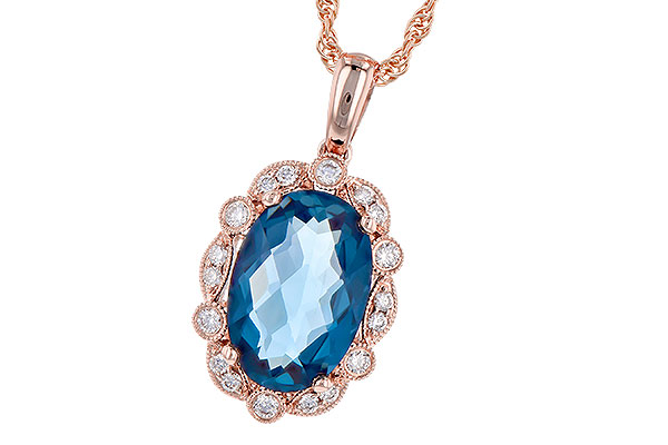 A318-36143: NECK 3.60 LONDON BLUE TOPAZ 3.77 TGW (12x8MM LBT)