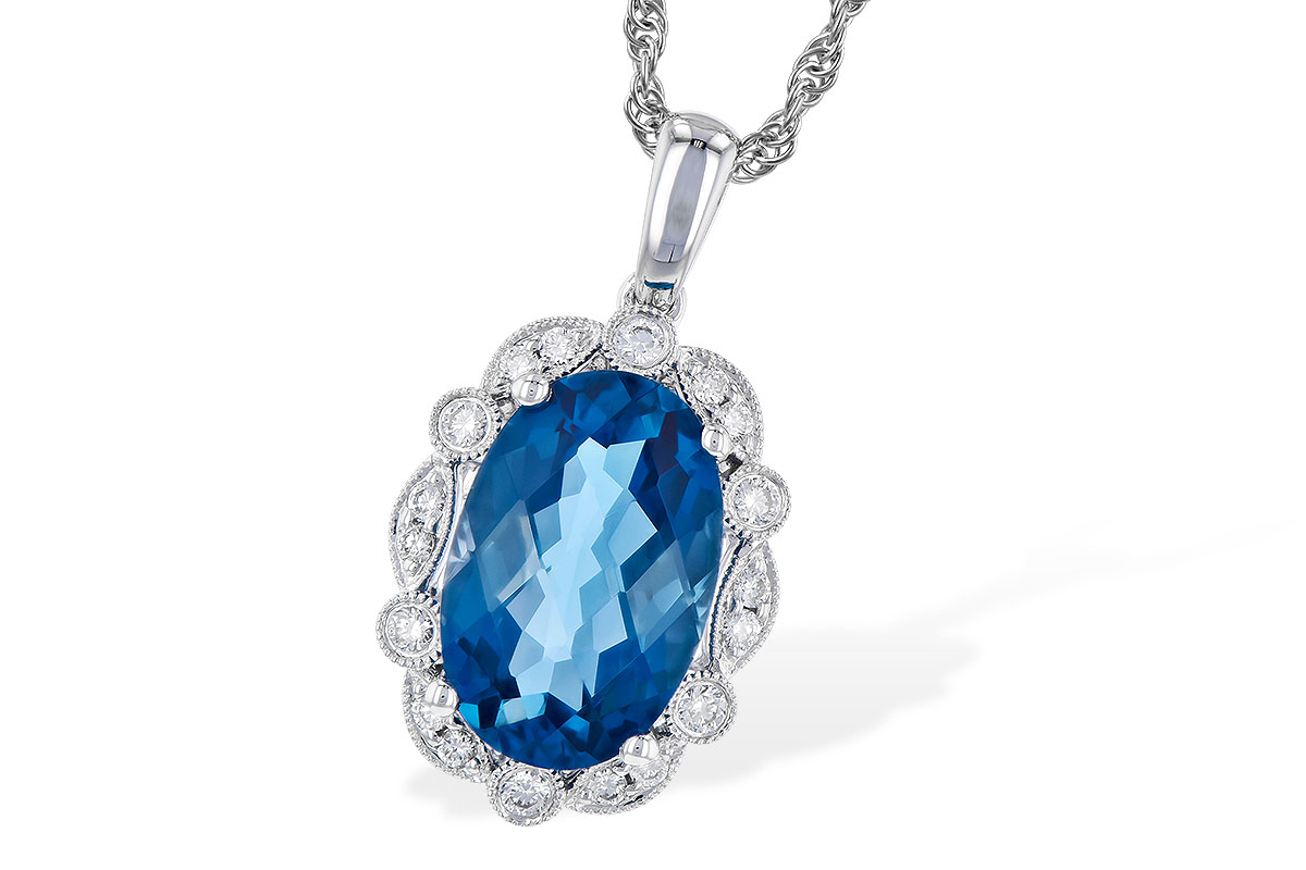 A318-36143: NECK 3.60 LONDON BLUE TOPAZ 3.77 TGW (12x8MM LBT)
