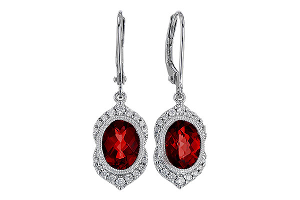 A320-09752: EARRING 3.06 GARNET 3.25 TGW