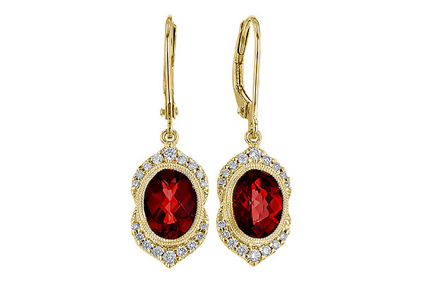 A320-09752: EARRING 3.06 GARNET 3.25 TGW