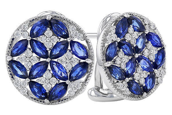 A320-10725: EARRINGS 2.07 TW SAPPHIRE 2.37 TGW