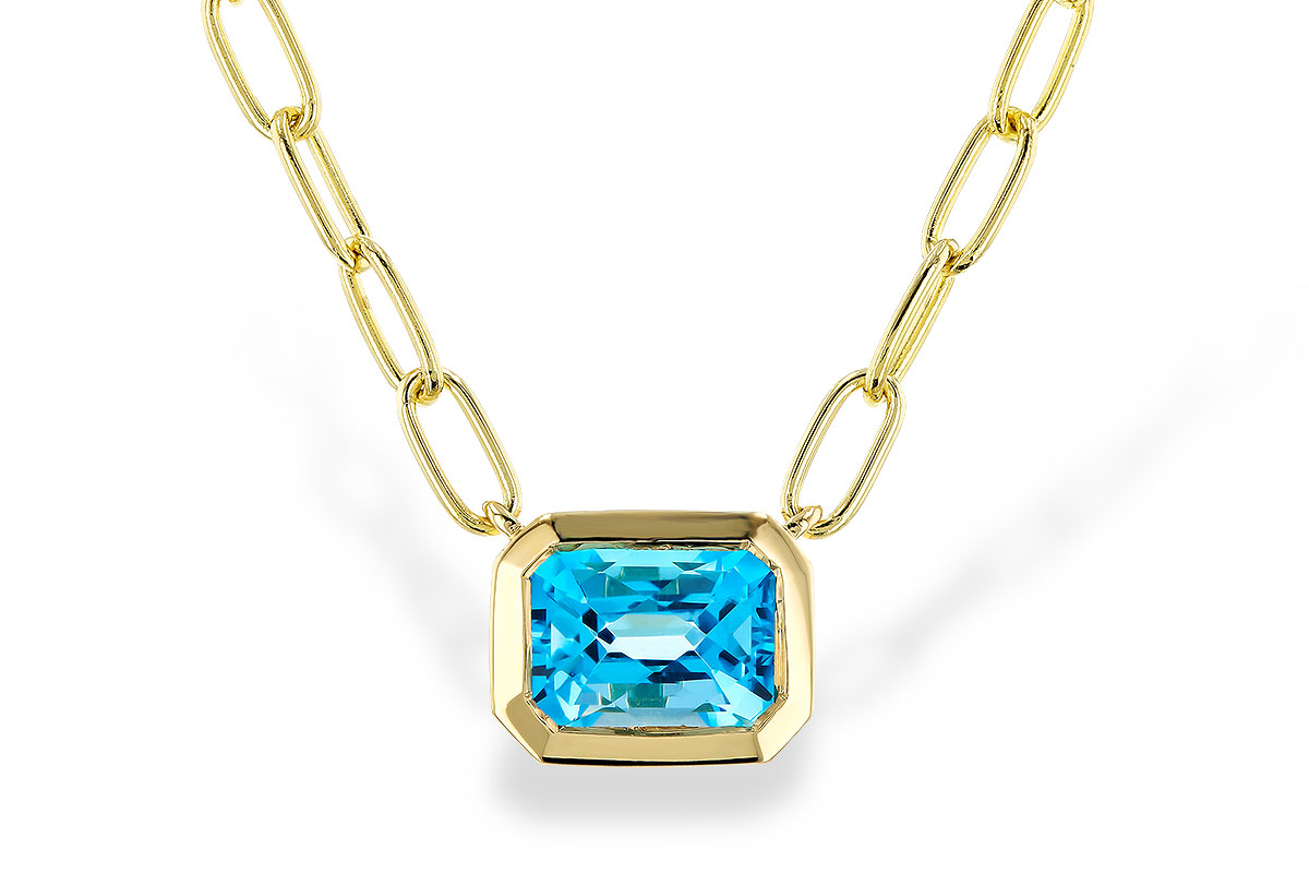 A320-15261: NECKLACE 1.20 SWISS BLUE TOPAZ (18")