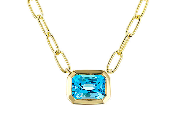 A320-15261: NECKLACE 1.20 SWISS BLUE TOPAZ (18")
