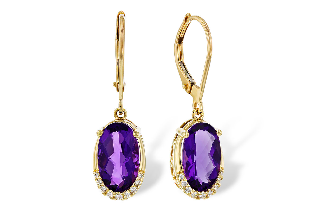 A320-17089: EARRINGS 2.70 TW AMETHYST 2.78 TGW (10x6MM OV)