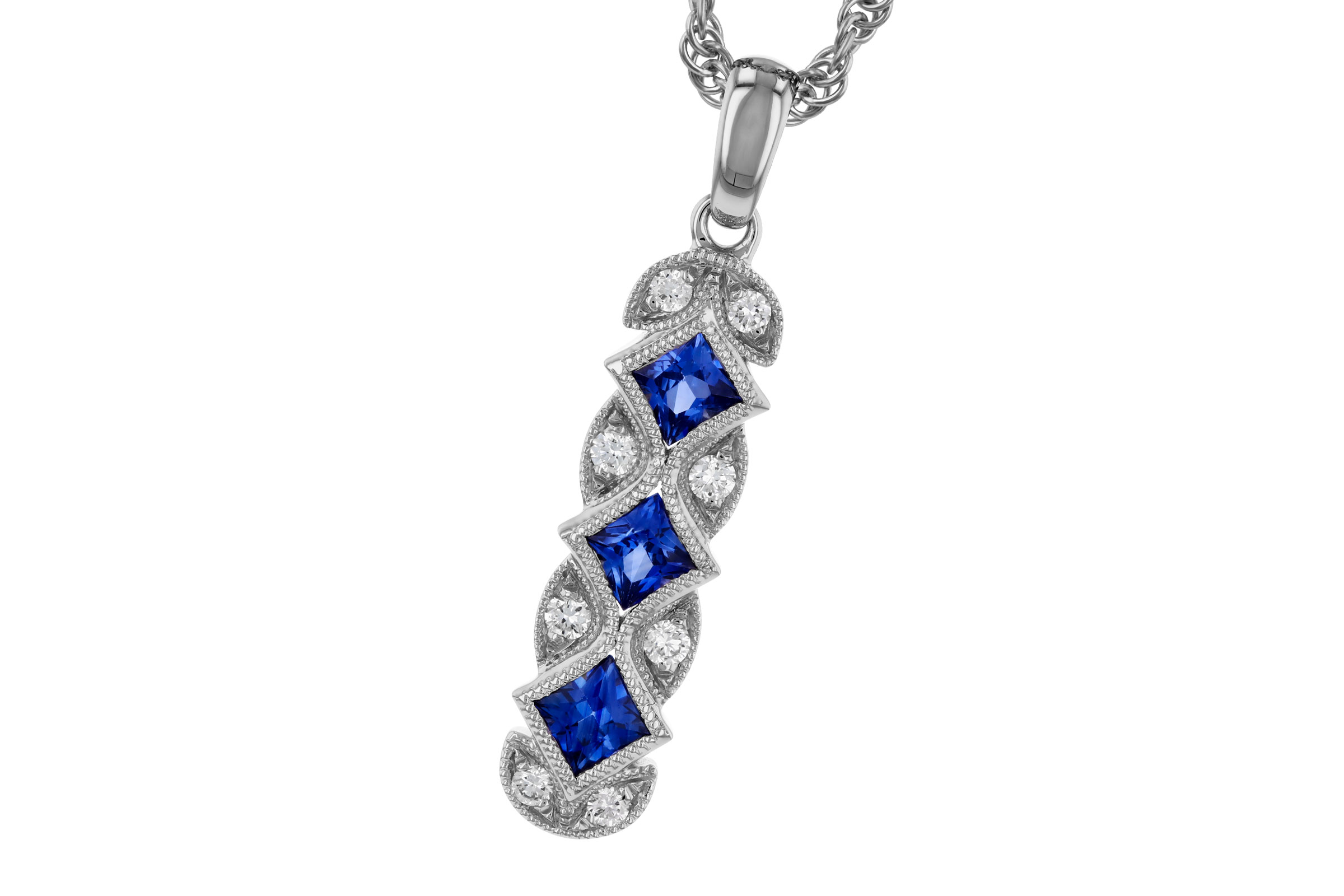 A321-02461: NECKLACE .55 TW SAPPHIRE .64 TGW