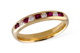B138-28834: LDS WED RG .22 RUBY .38 TGW