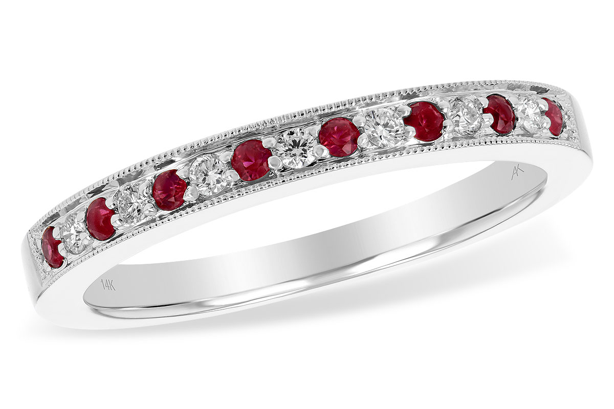 B229-24298: LDS WED RG .12 RUBY .21 TGW