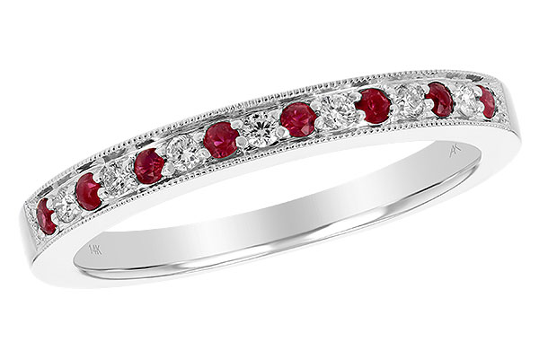 B229-24298: LDS WED RG .12 RUBY .21 TGW
