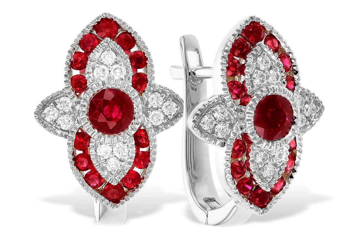 B319-18852: EARR .78 TW RUBY .90 TGW