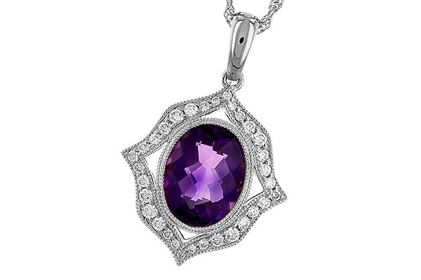 B319-25252: NECKLACE 1.52 AMETHYST 1.70 TGW (9x7 MM AMY)