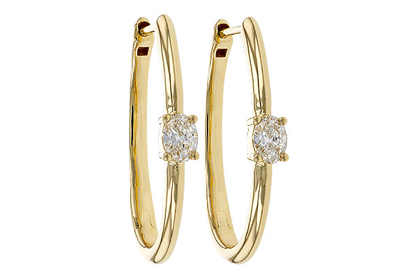 B320-13379: EARRINGS .47 TW OVAL DIAMONDS