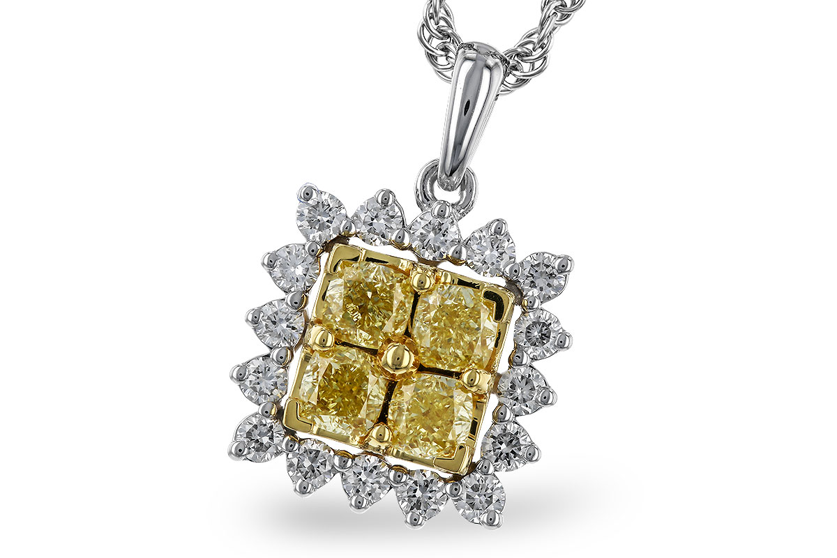 B320-13407: NECK .76 FANCY YELLOW DIAMONDS 1.09 TW