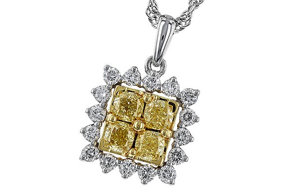 B320-13407: NECK .76 FANCY YELLOW DIAMONDS 1.09 TW