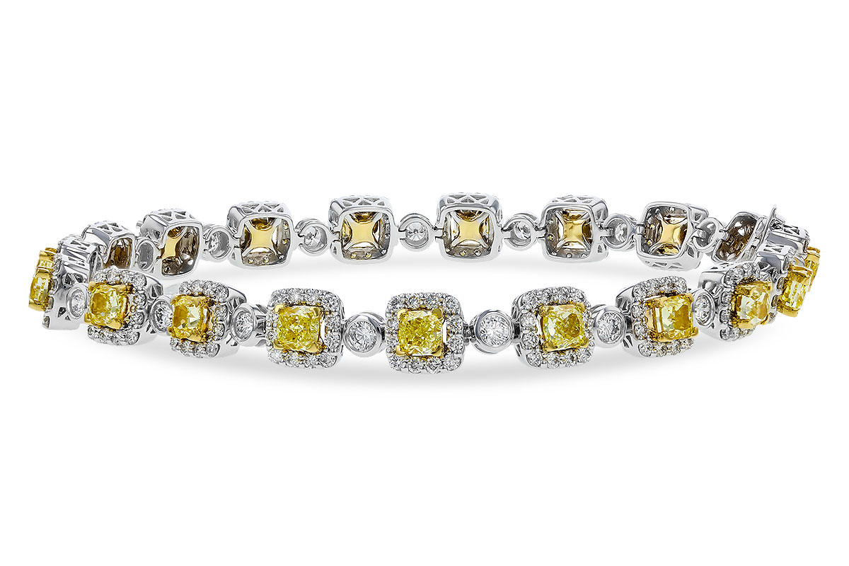 B320-13416: BRACELET 4.37 FANCY YELLOW DIAS 7.12 TW (7")