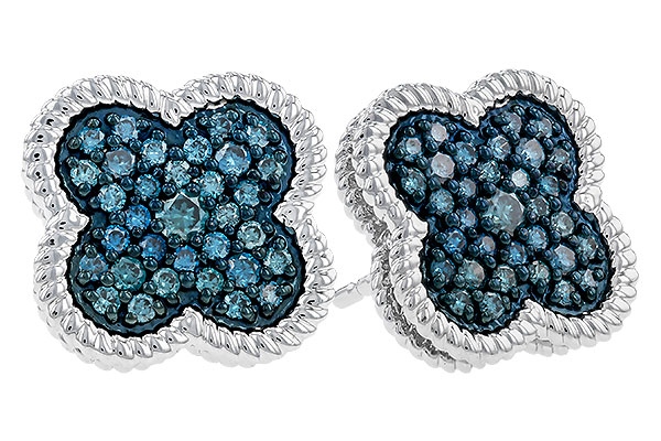 B320-14352: EARRINGS .50 TW BLUE DIAS