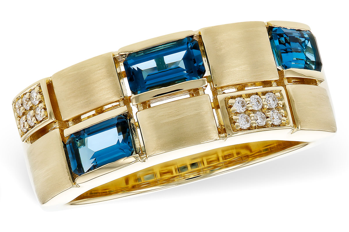 B320-16161: LDS RG .94 LONDON BLUE TOPAZ 1.00 TGW