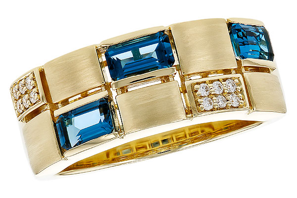 B320-16161: LDS RG .94 LONDON BLUE TOPAZ 1.00 TGW