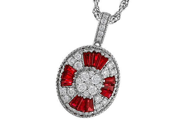 B320-16179: NECKLACE .54 TW RUBY .78 TGW