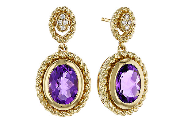 B320-17943: EARRINGS 1.98 AMETHYST 2.02 TGW (8x6MM AMY)