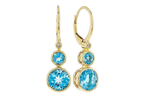 B321-00670: EARR 3.25 TW BLUE TOPAZ 3.27 TGW (4MM/7MM BT)
