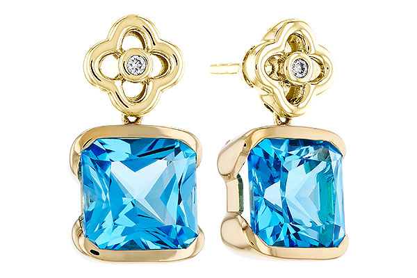B321-00679: EARRINGS 5.34 TW BLUE TOPAZ 5.36 TGW (8MM BT)