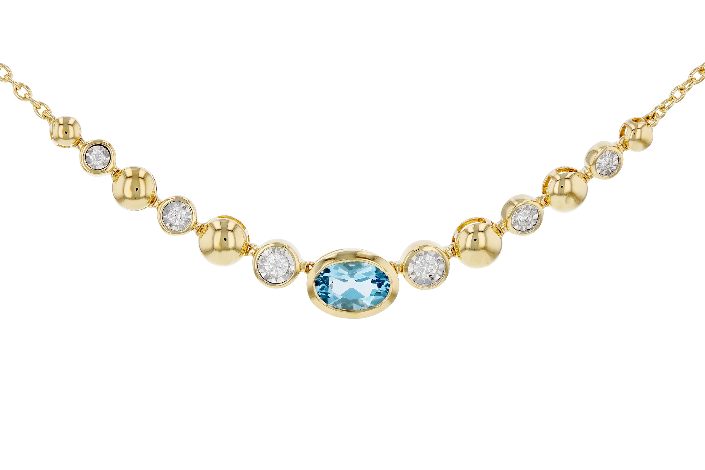 B321-01607: NECKLACE .83 SWISS BLUE TOPAZ .95 TGW (17")