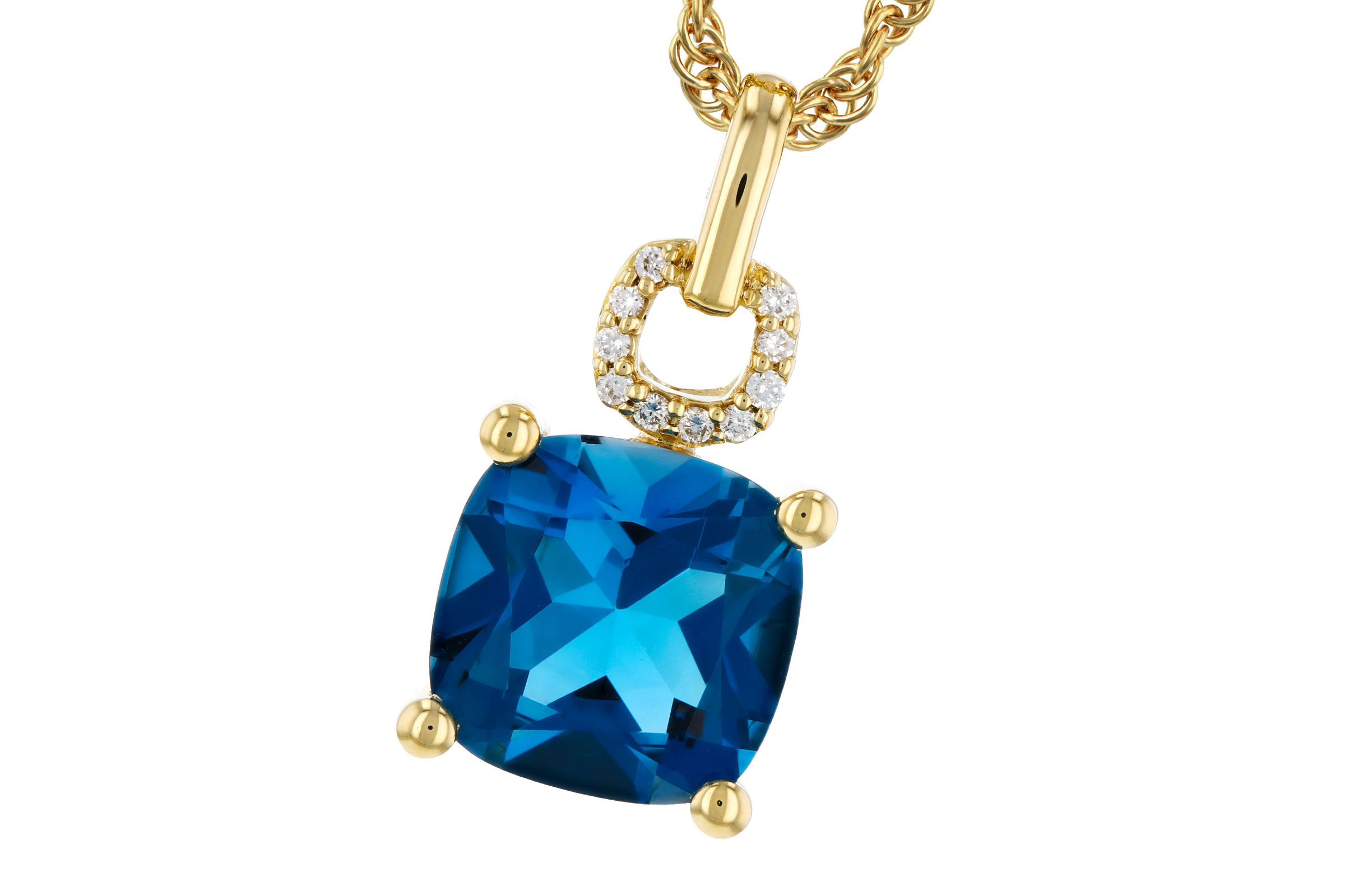 B321-02498: NECK 2.16 LONDON BLUE TOPAZ 2.18 TGW (8MM LBT)