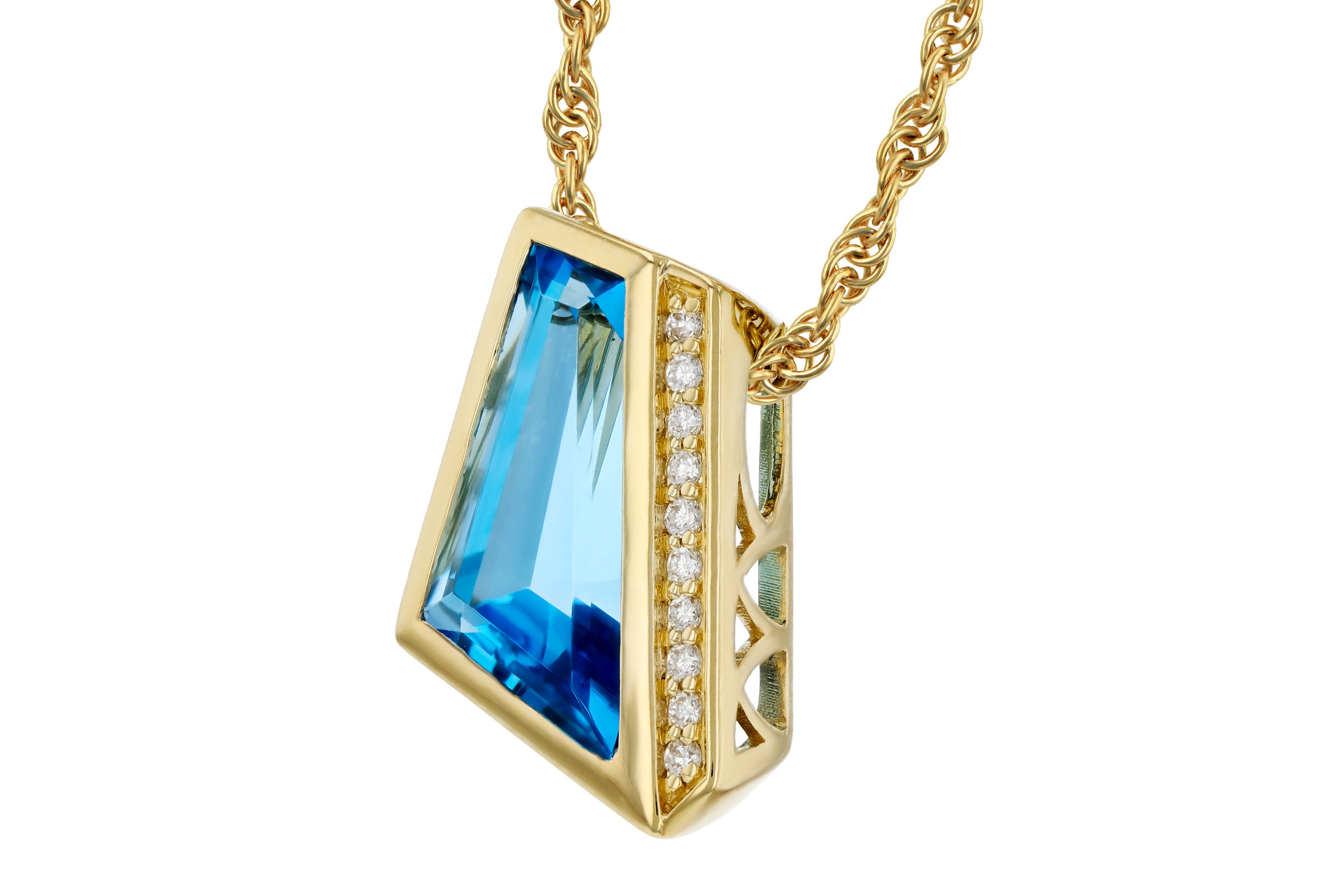 B321-02507: NECKLACE 2.42 SWISS BLUE TOPAZ 2.46 TGW
