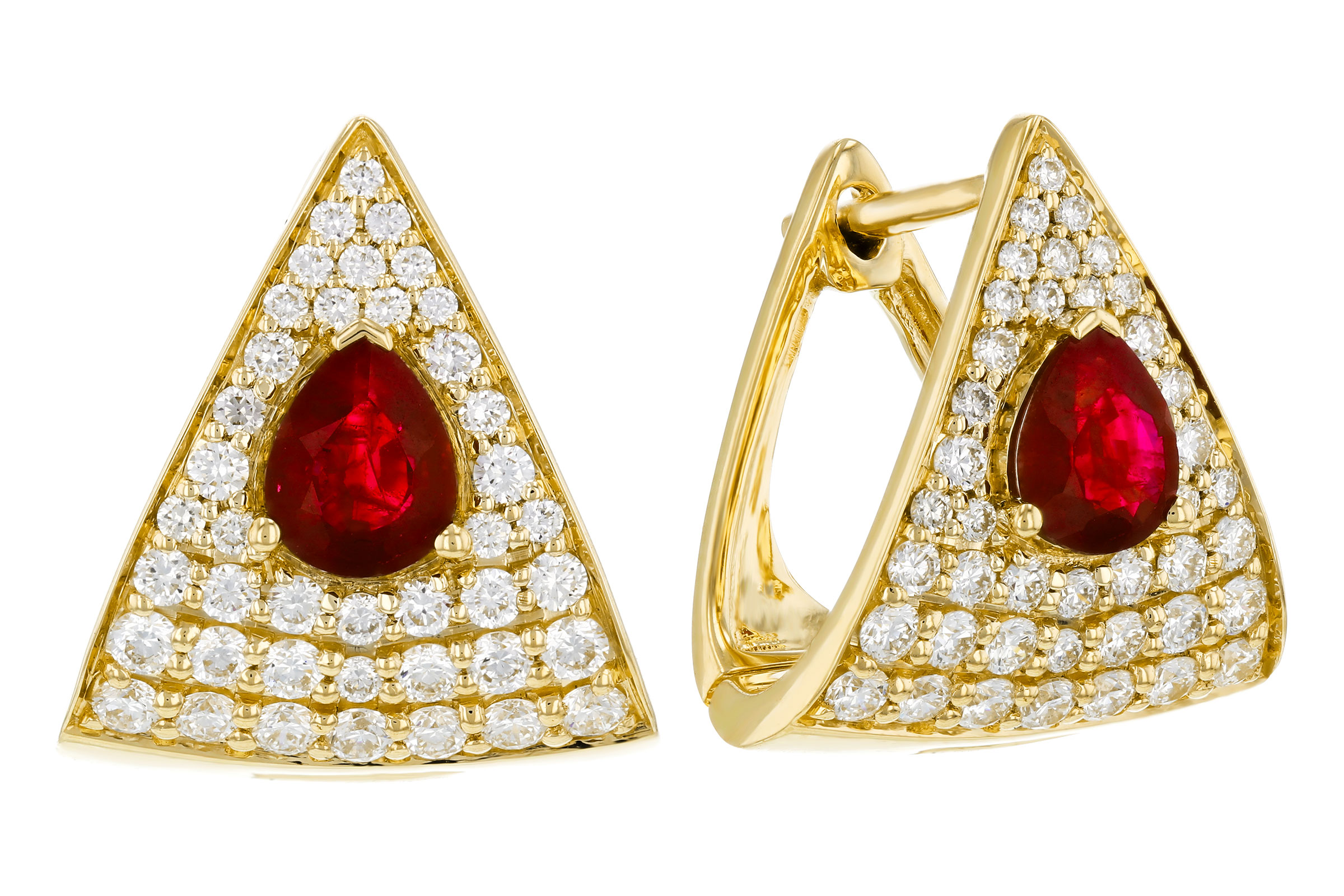 B321-02525: EARRINGS .63 TW RUBY 1.18 TGW (5x4MM RU)