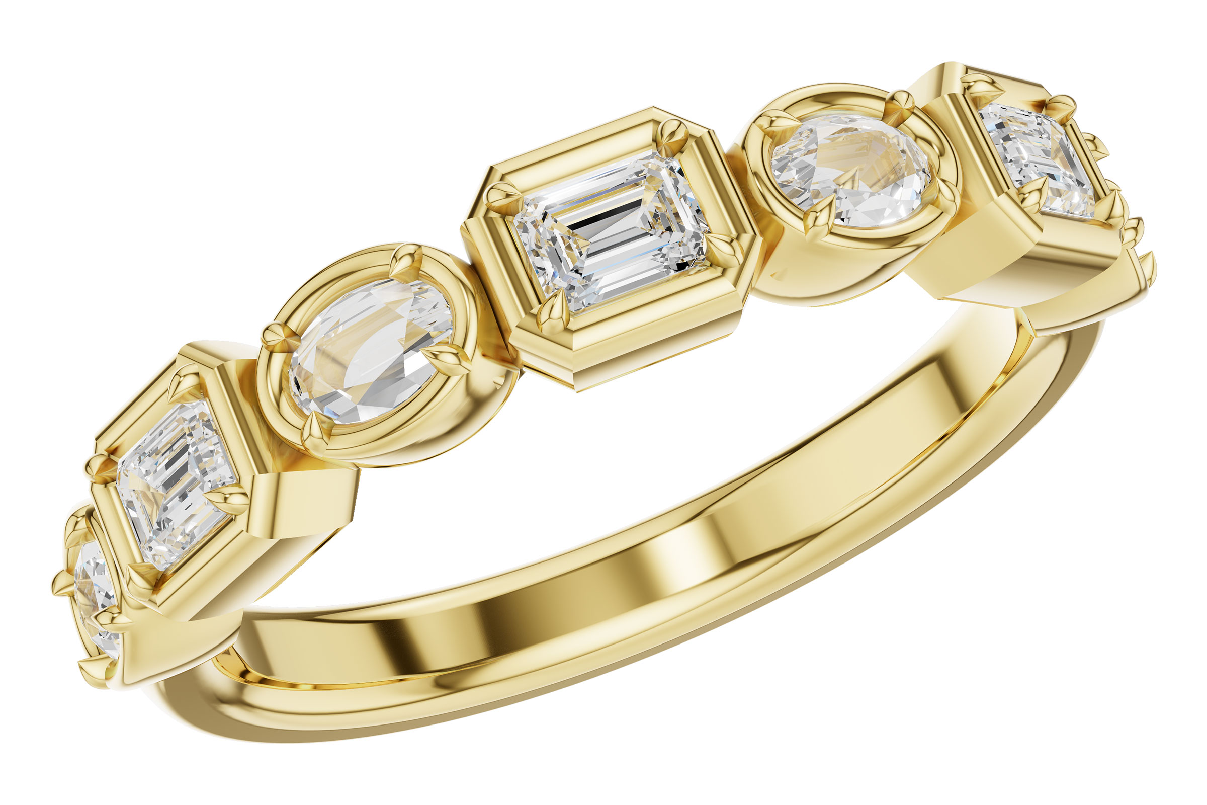 B321-02534: LDS DIA WED RG .55 TW FANCY CUT DIAS