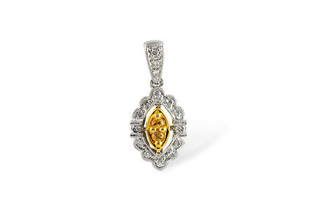 C231-97916: PENDANT .07 YELLOW SAPP .22 TGW