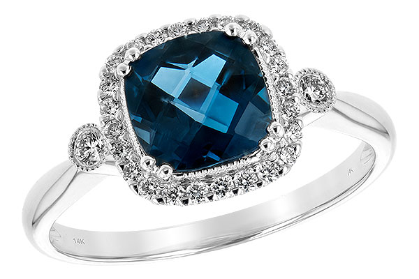 C234-65207: LDS RG 1.62 LONDON BLUE TOPAZ 1.78 TGW (7MM LBT)