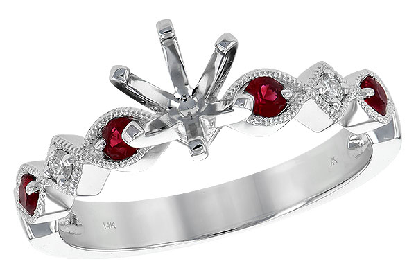 C235-55225: LDS SEMI DIA RG .20 RUBY .24 TGW