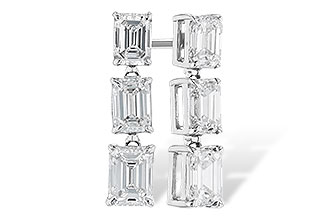 C319-19807: EARRINGS 1.12 TW EMERALD CUTS