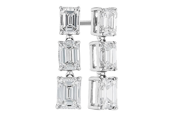 C319-19807: EARRINGS 1.12 TW EMERALD CUTS